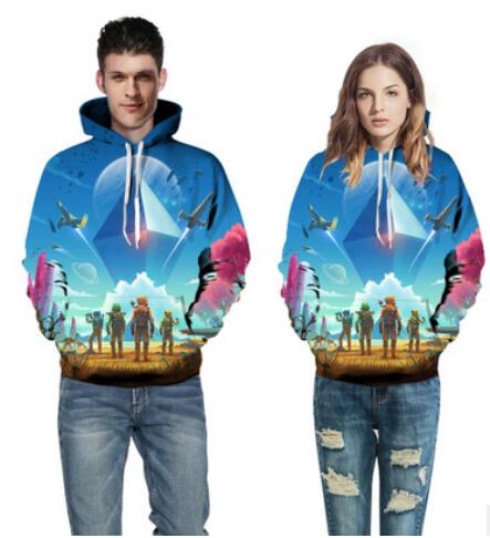 3D digital printing with hat  clothing men and women models hooded sweater