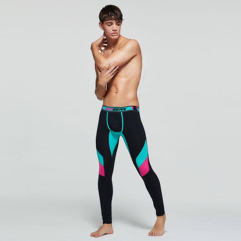 Mens Long Johns & Leggings Gym Fitness Running Compression Pants Elastic Slim Long Underwear Sport Trousers