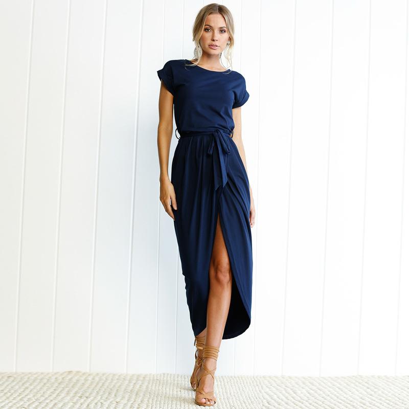 O-neck Short Sleeve Dresses  Lady Clothing Dress