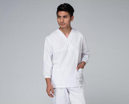 Doctors and nurses wear surgical clothing brush hand clothing European and American fashion split suit waist slimming