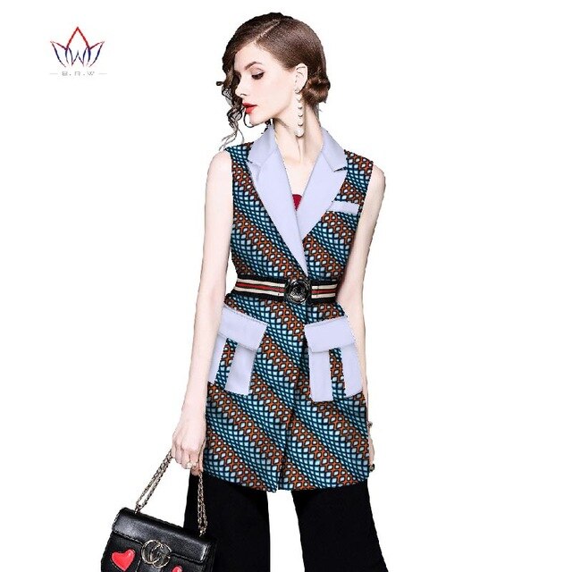 Women African Clothing Dashiki women top notched African Style Sleeveless Outwear Africa Print clothing