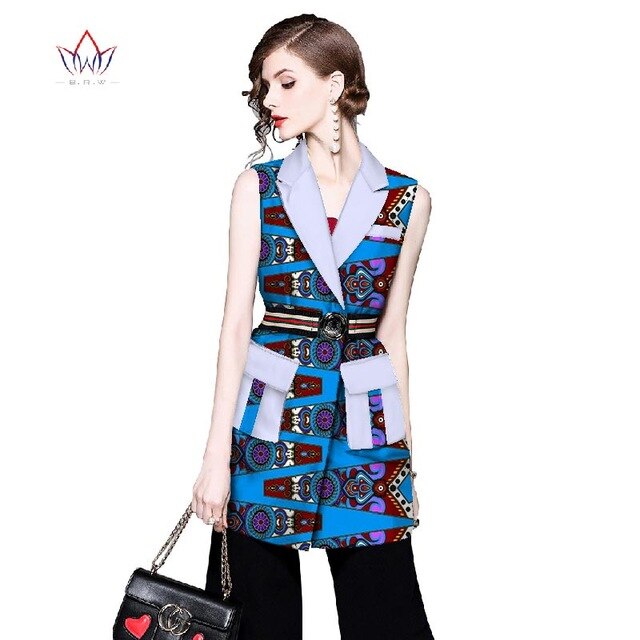 Women African Clothing Dashiki women top notched African Style Sleeveless Outwear Africa Print clothing