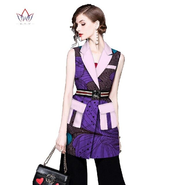 Women African Clothing Dashiki women top notched African Style Sleeveless Outwear Africa Print clothing