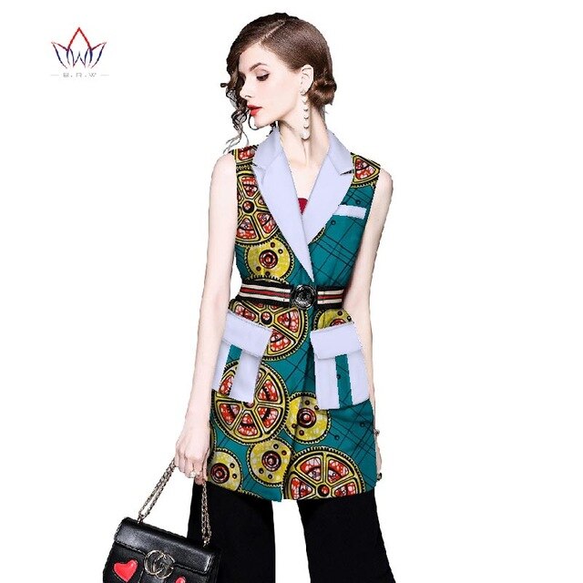 Women African Clothing Dashiki women top notched African Style Sleeveless Outwear Africa Print clothing