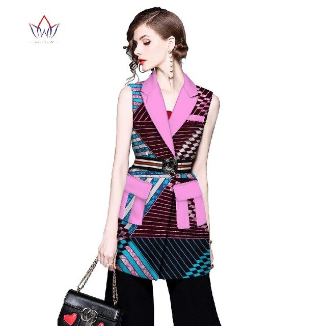 Women African Clothing Dashiki women top notched African Style Sleeveless Outwear Africa Print clothing