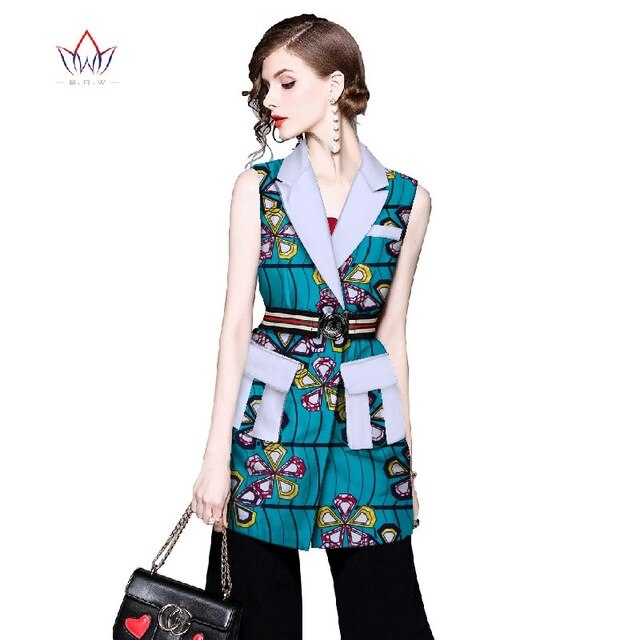Women African Clothing Dashiki women top notched African Style Sleeveless Outwear Africa Print clothing