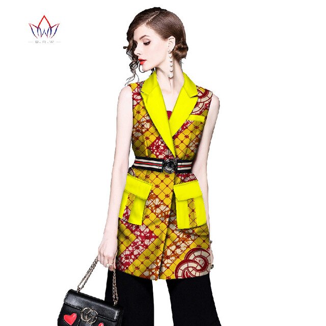 Women African Clothing Dashiki women top notched African Style Sleeveless Outwear Africa Print clothing