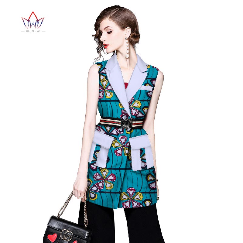 Women African Clothing Dashiki women top notched African Style Sleeveless Outwear Africa Print clothing