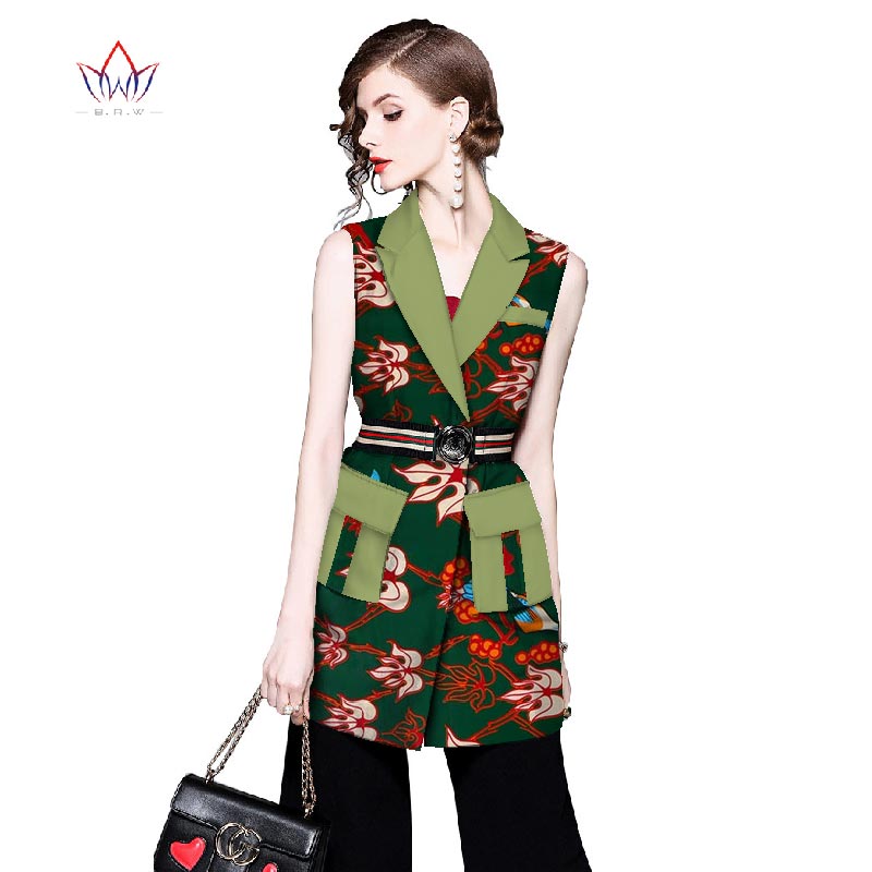 Women African Clothing Dashiki women top notched African Style Sleeveless Outwear Africa Print clothing
