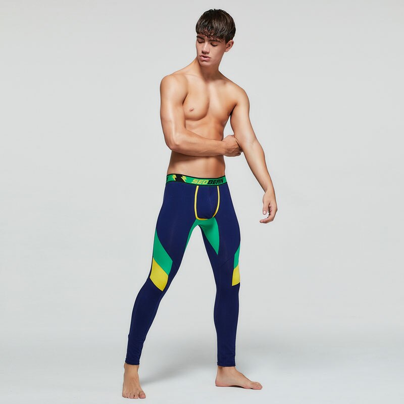 Mens Long Johns & Leggings Gym Fitness Running Compression Pants Elastic Slim Long Underwear Sport Trousers